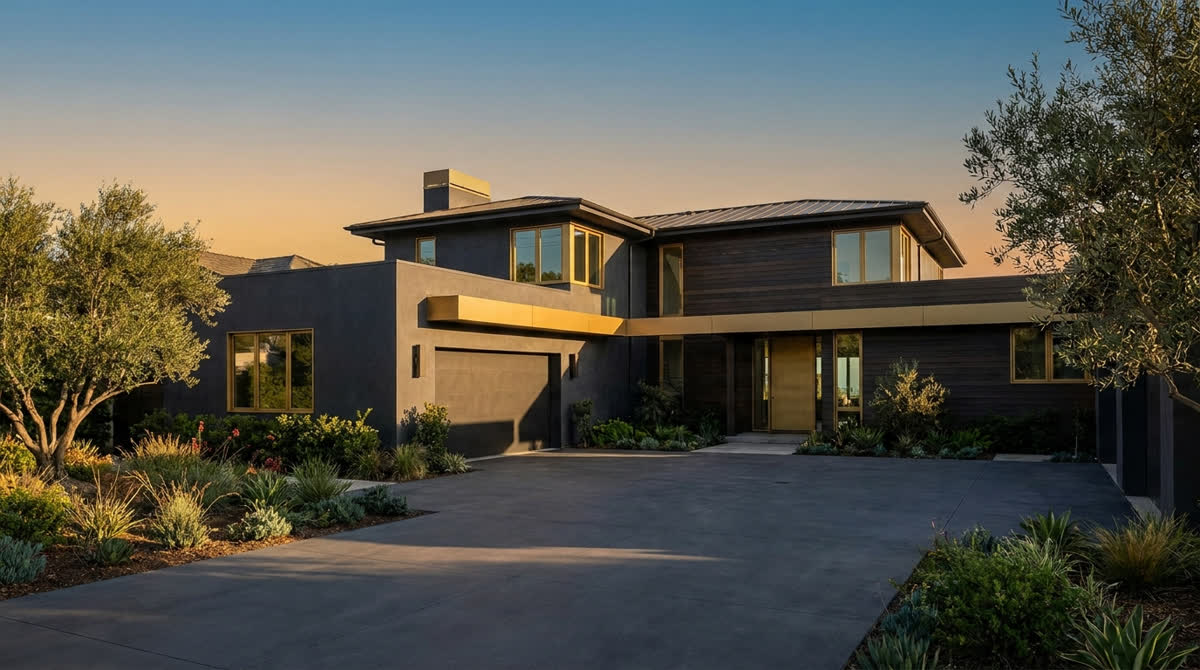 Modern California luxury home exterior — days on market